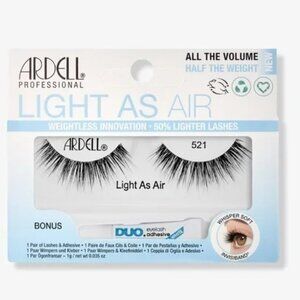 🆕 2 Ardell Light as Air False Lash #521 with Bonus DUO Adhesive